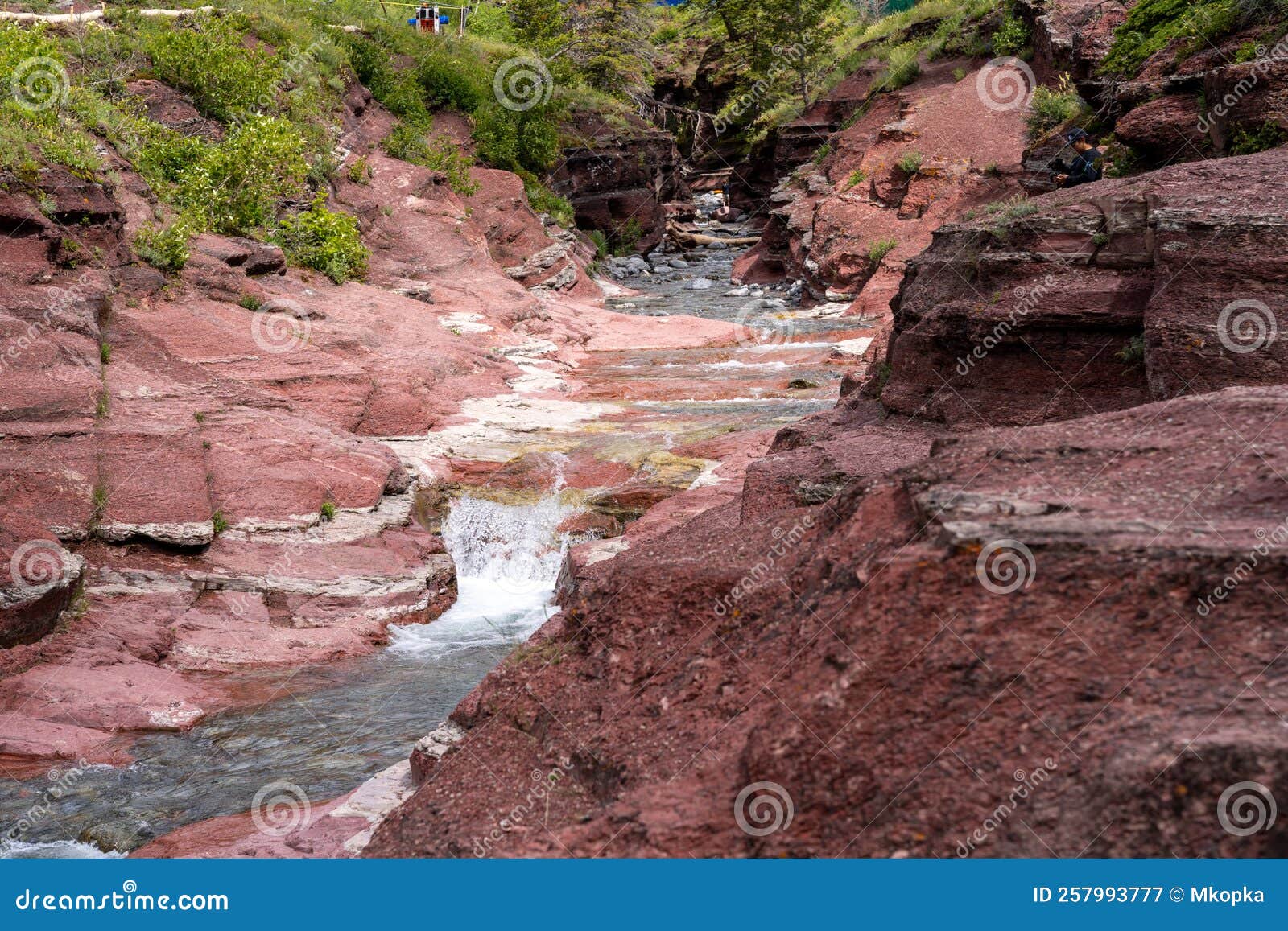red rock canyon in waterton lakes national park canada