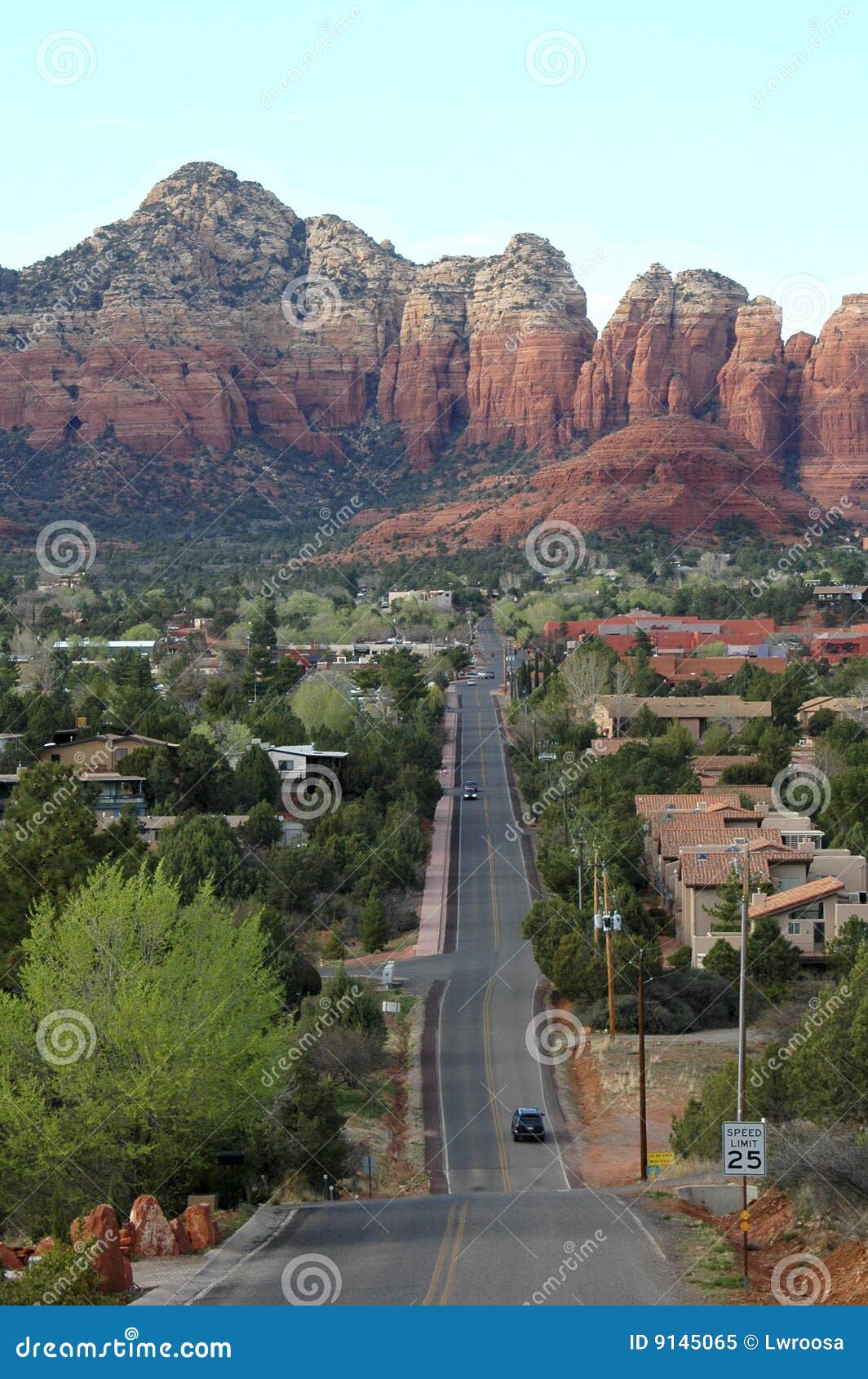 Red Rock Road stock image. Image of street, cars, suburban 9145065