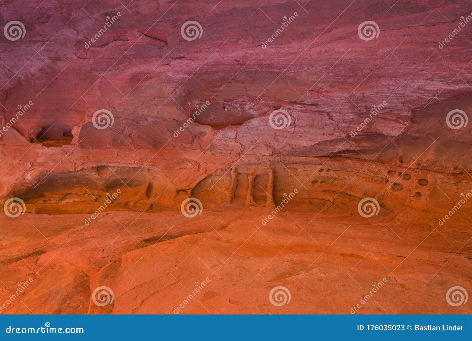 red rock wall with formations in the valley of fire, usa