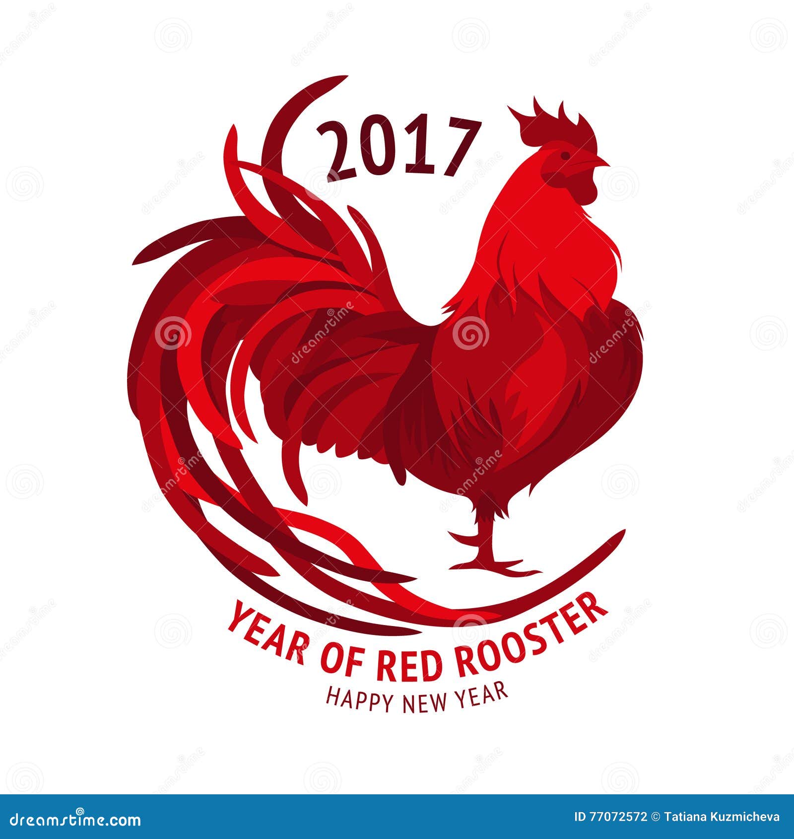 Red Rooster. Happy Chinese New Year 2017. Vector Stock ...