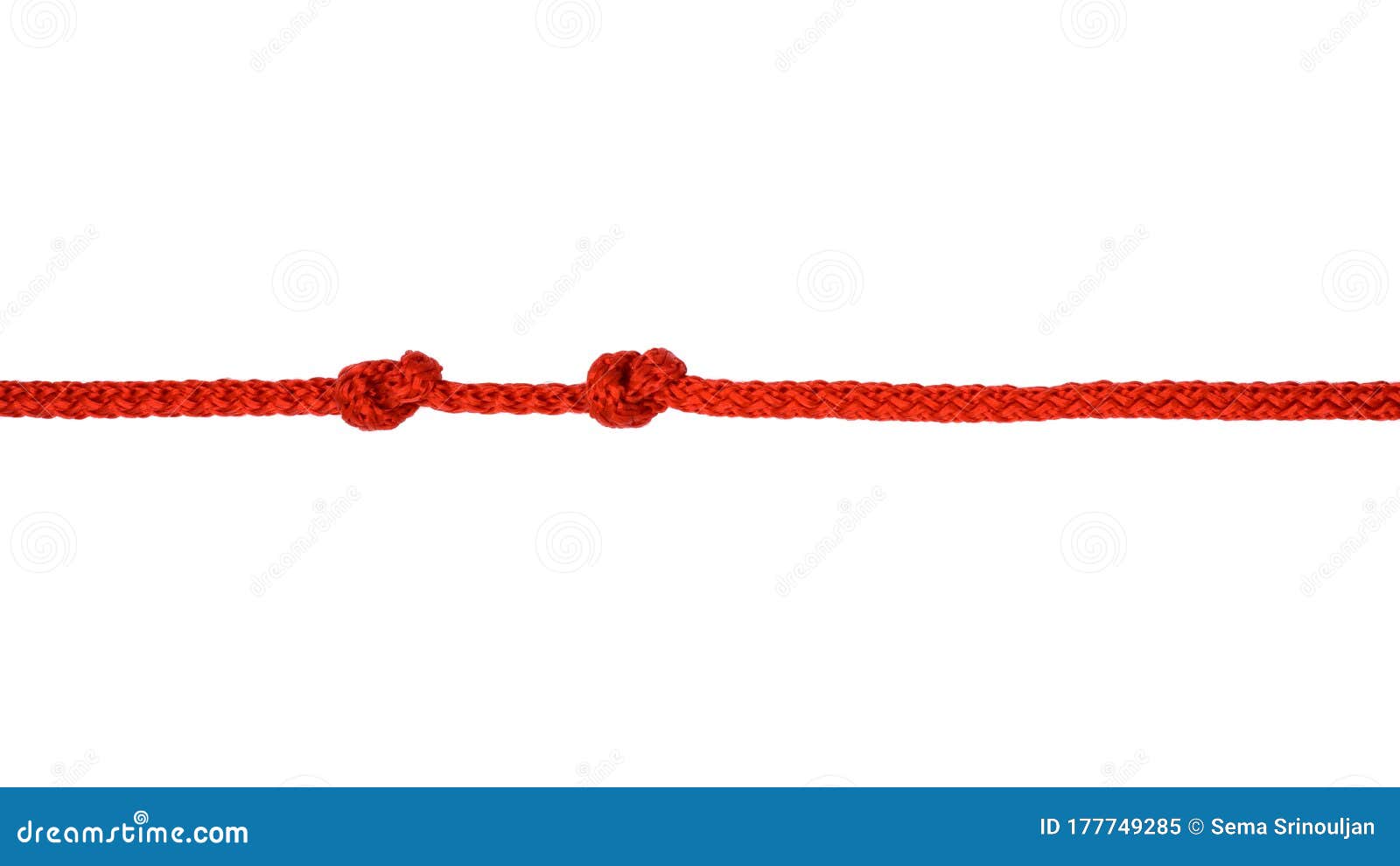Red Rope with Knot Isolated on White. Stock Image - Image of line ...