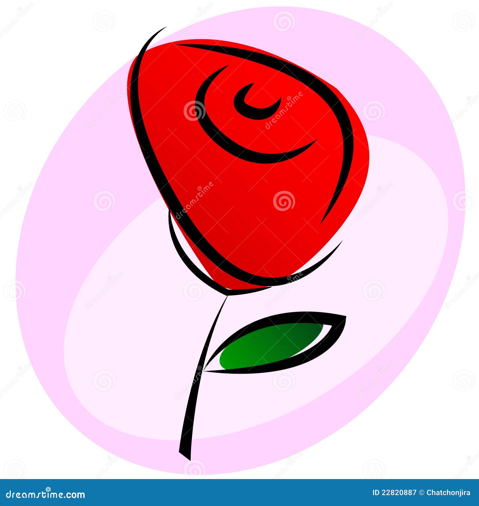 Red rose. stock vector. Illustration of season, garden - 22820887