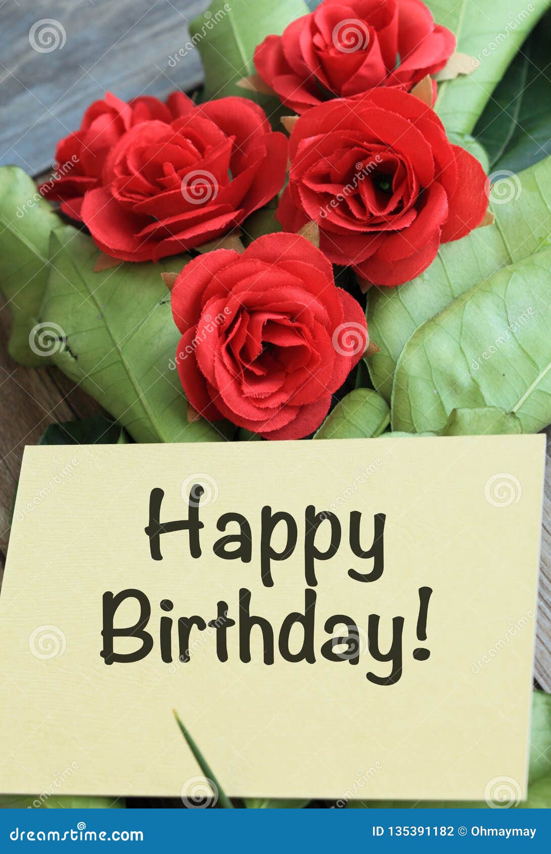 Birthday Greeting with Roses Stock Photo - Image of greeting ...