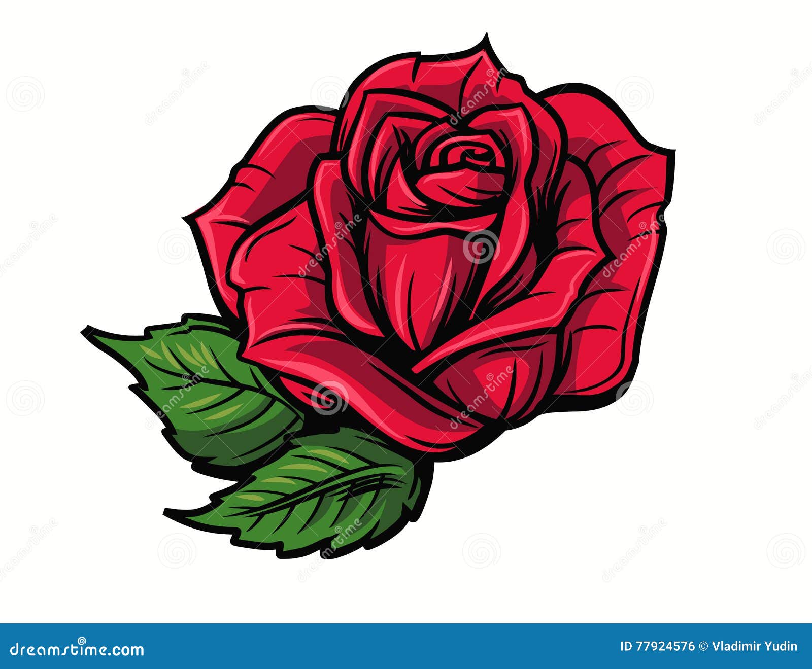 Red rose cartoon stock vector. Illustration of floral - 77924576