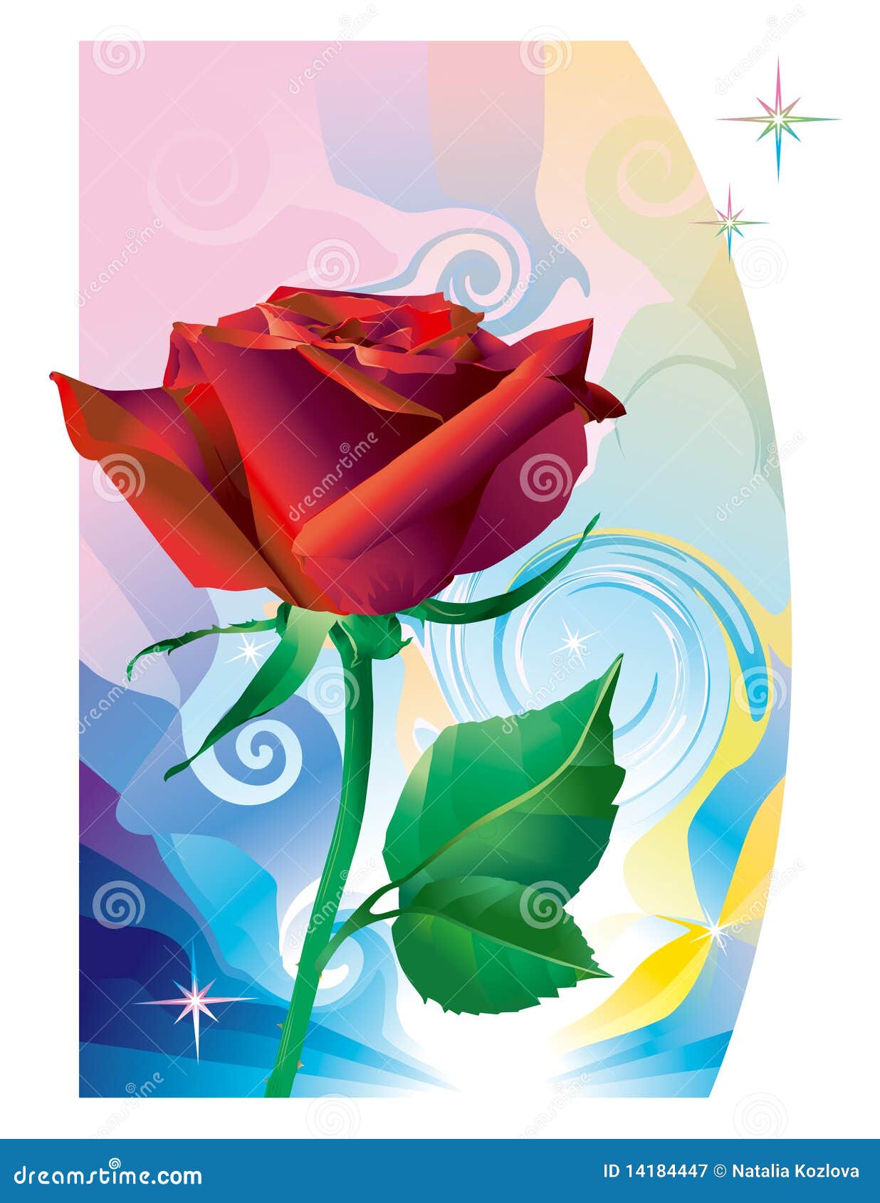 Red_rose_flower stock vector. Illustration of beautiful - 14184447