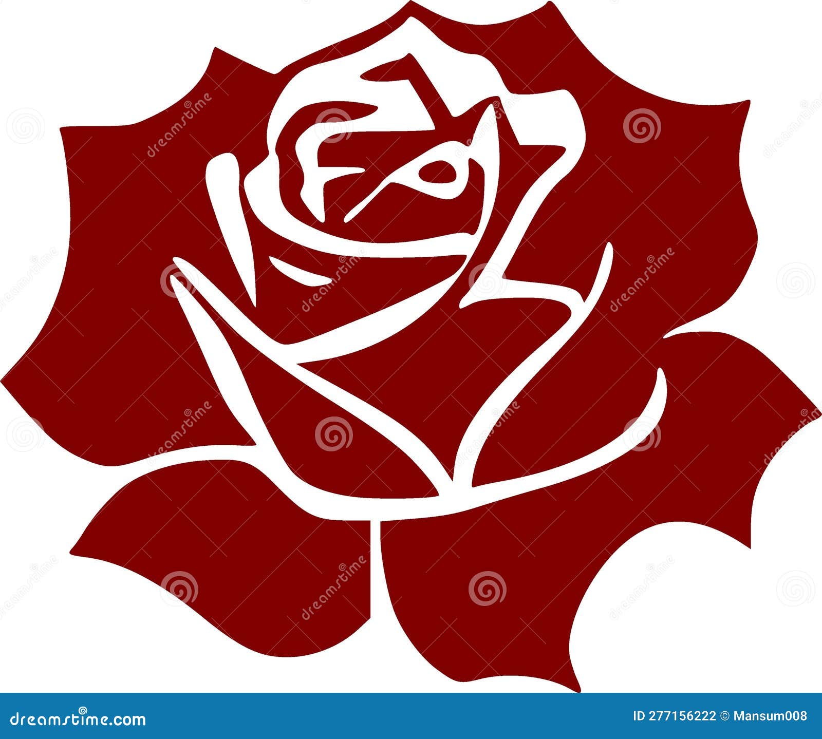 Red Rose Flower on White Background Stock Illustration Illustration