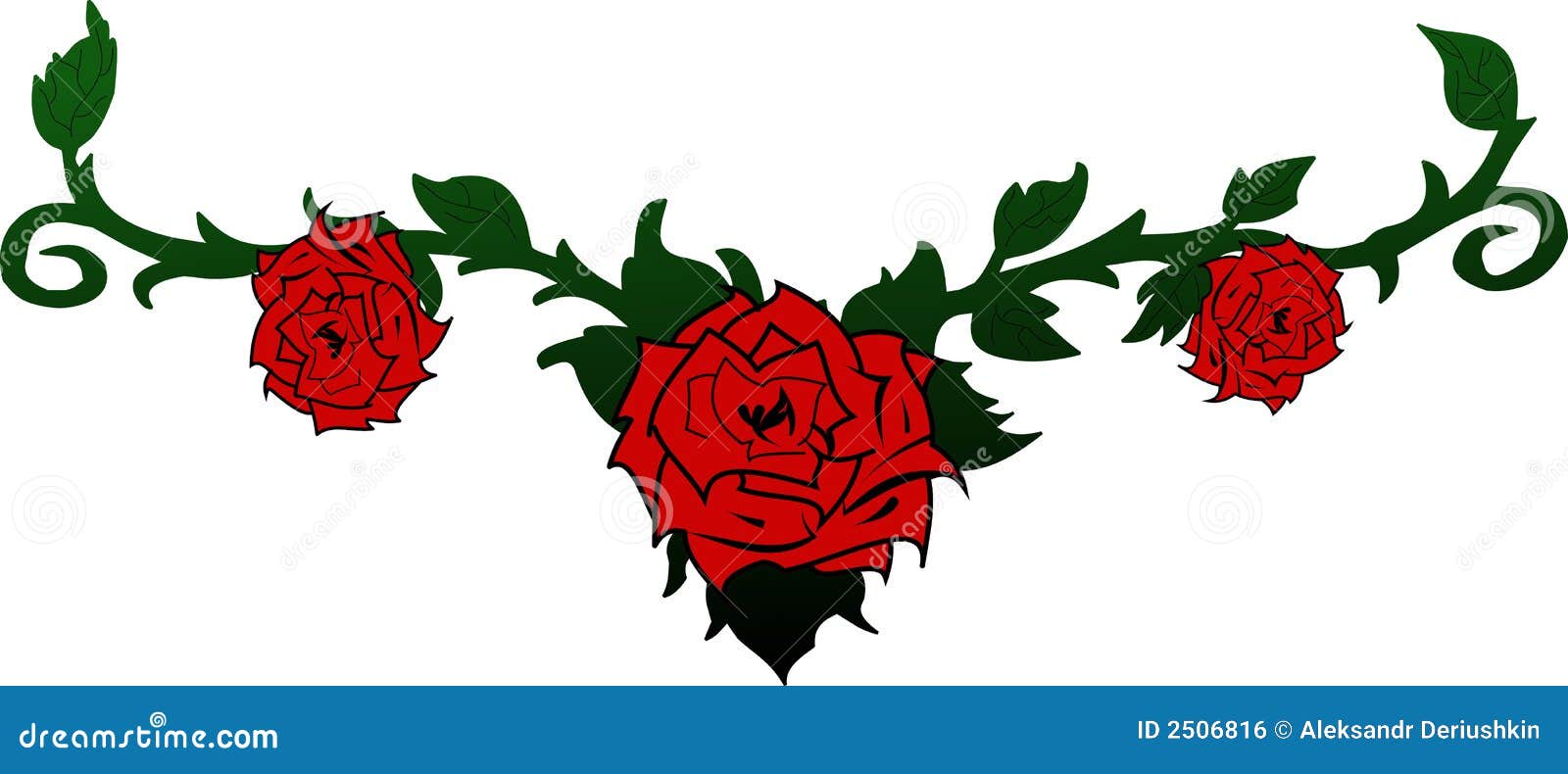 Red rose and green leaves stock vector. Illustration of fashion - 2506816