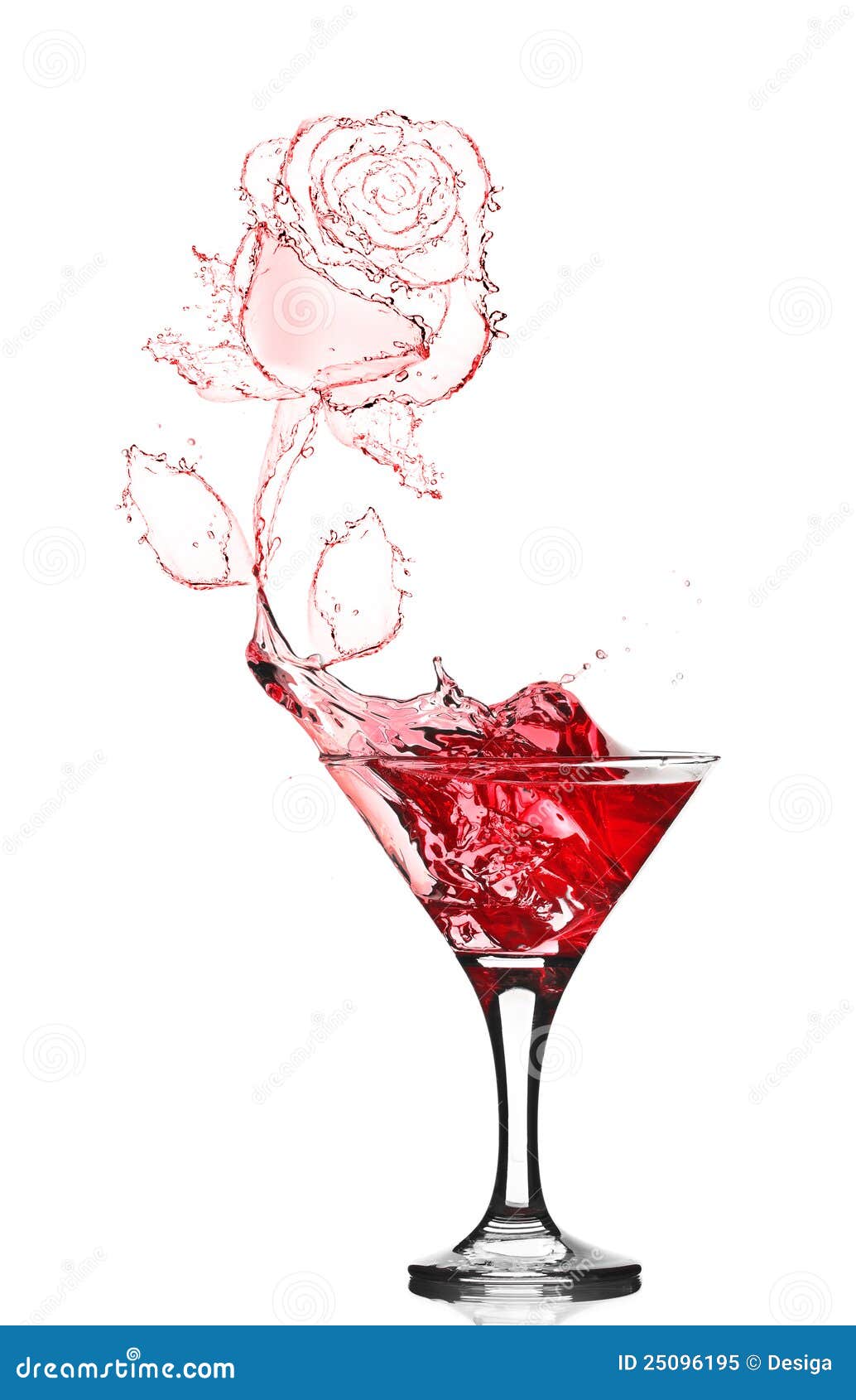 Red Rose Splash from Martini Stock Image Image of elegant, alcohol