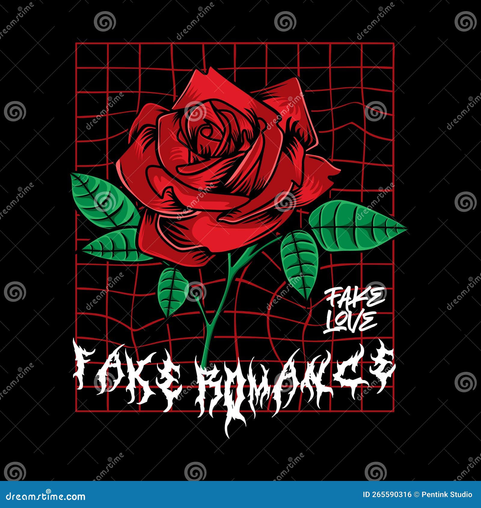 Red Rose Streetwear Vector Art Stock Vector - Illustration of street ...