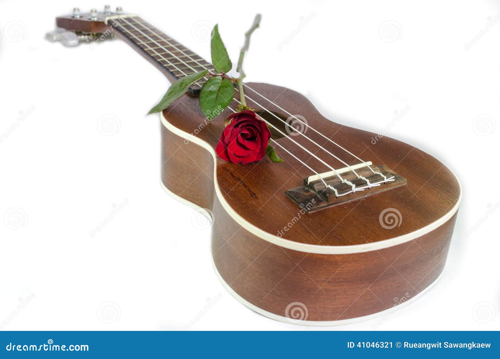 Red rose and ukulele stock image. Image of rose, tenderness 41046321