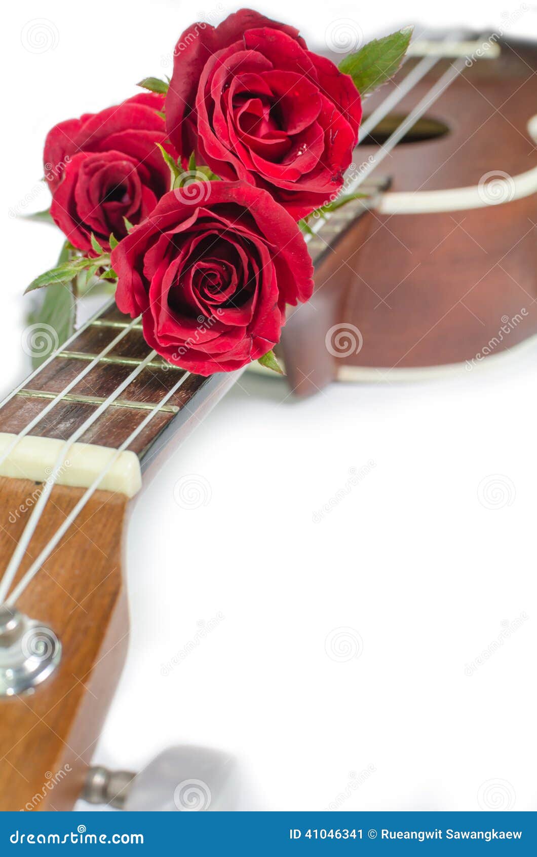 Red rose and ukulele stock image. Image of rose, classic 41046341
