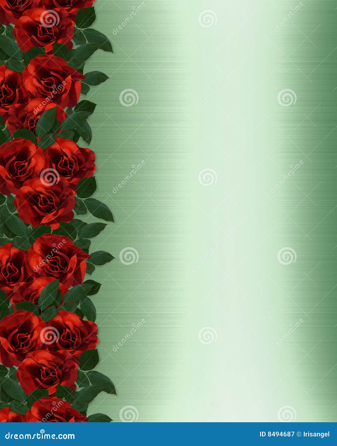 Red Roses Border Wedding Invitation Stock Illustration - Illustration
