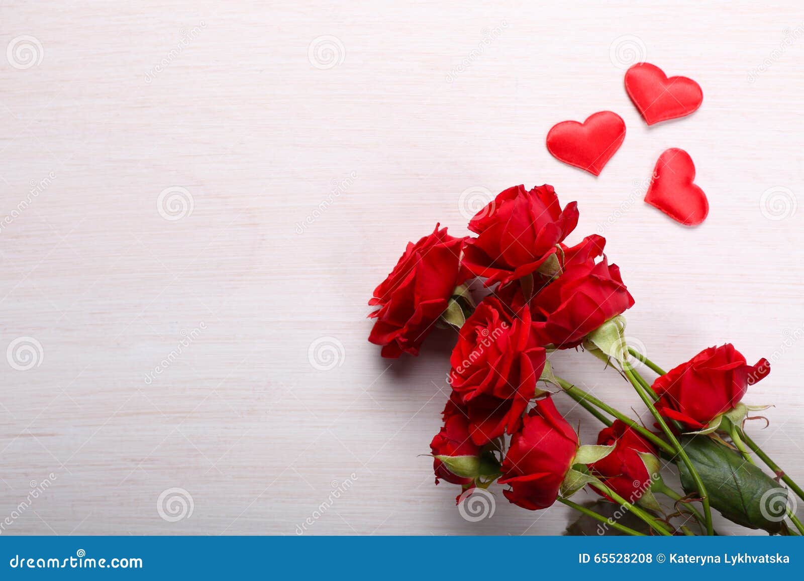 Red Roses and Little Hearts Stock Photo - Image of background, elegant ...