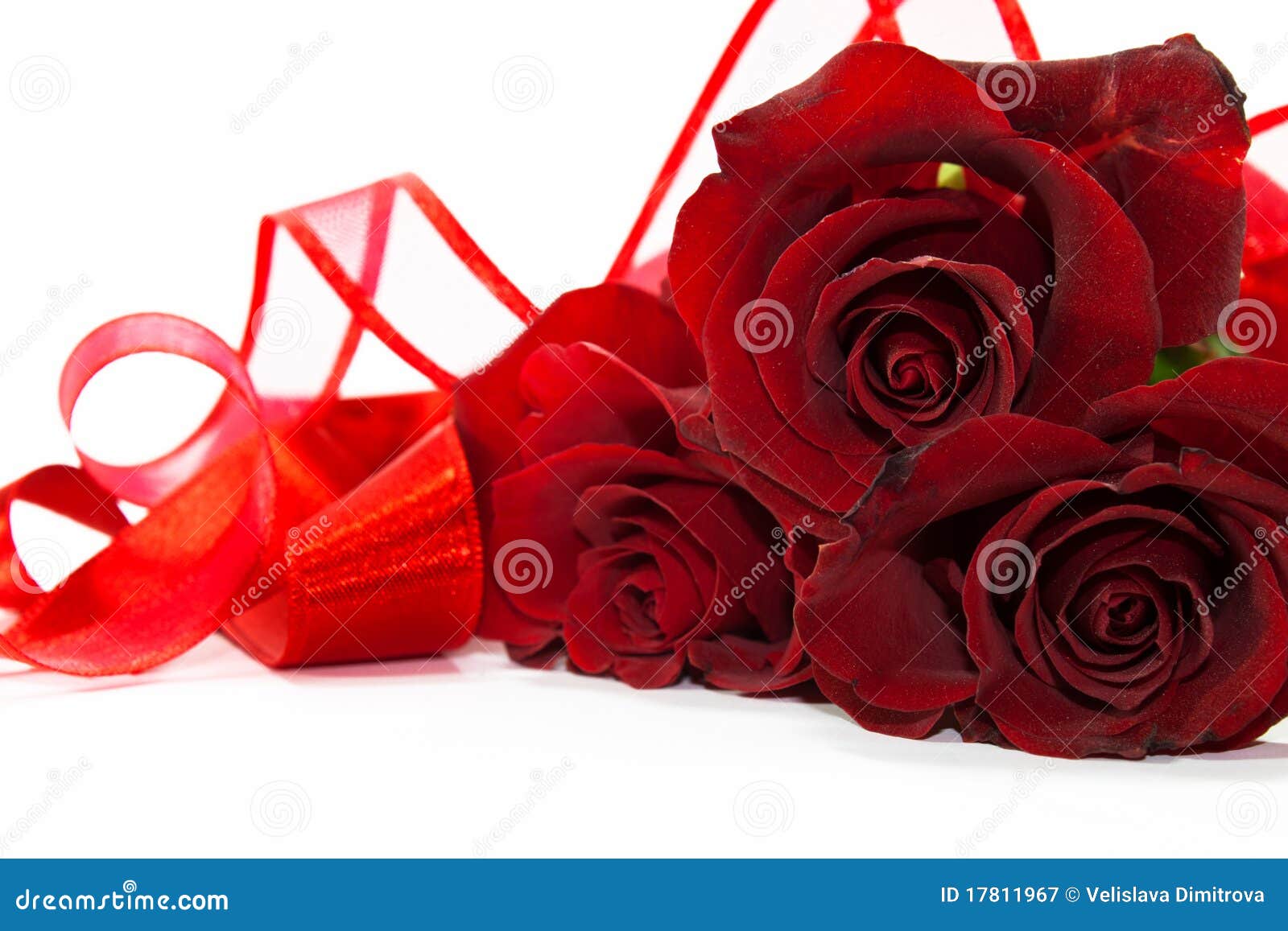 Red roses with ribbons stock image. Image of flower, gift 17811967