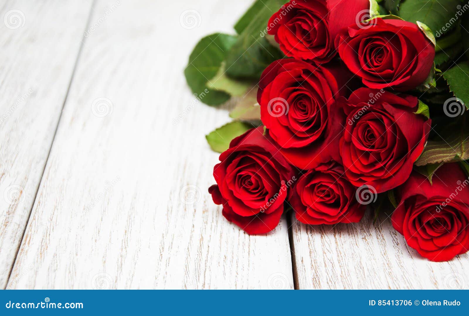 Red roses on a table stock photo. Image of floral, background 85413706