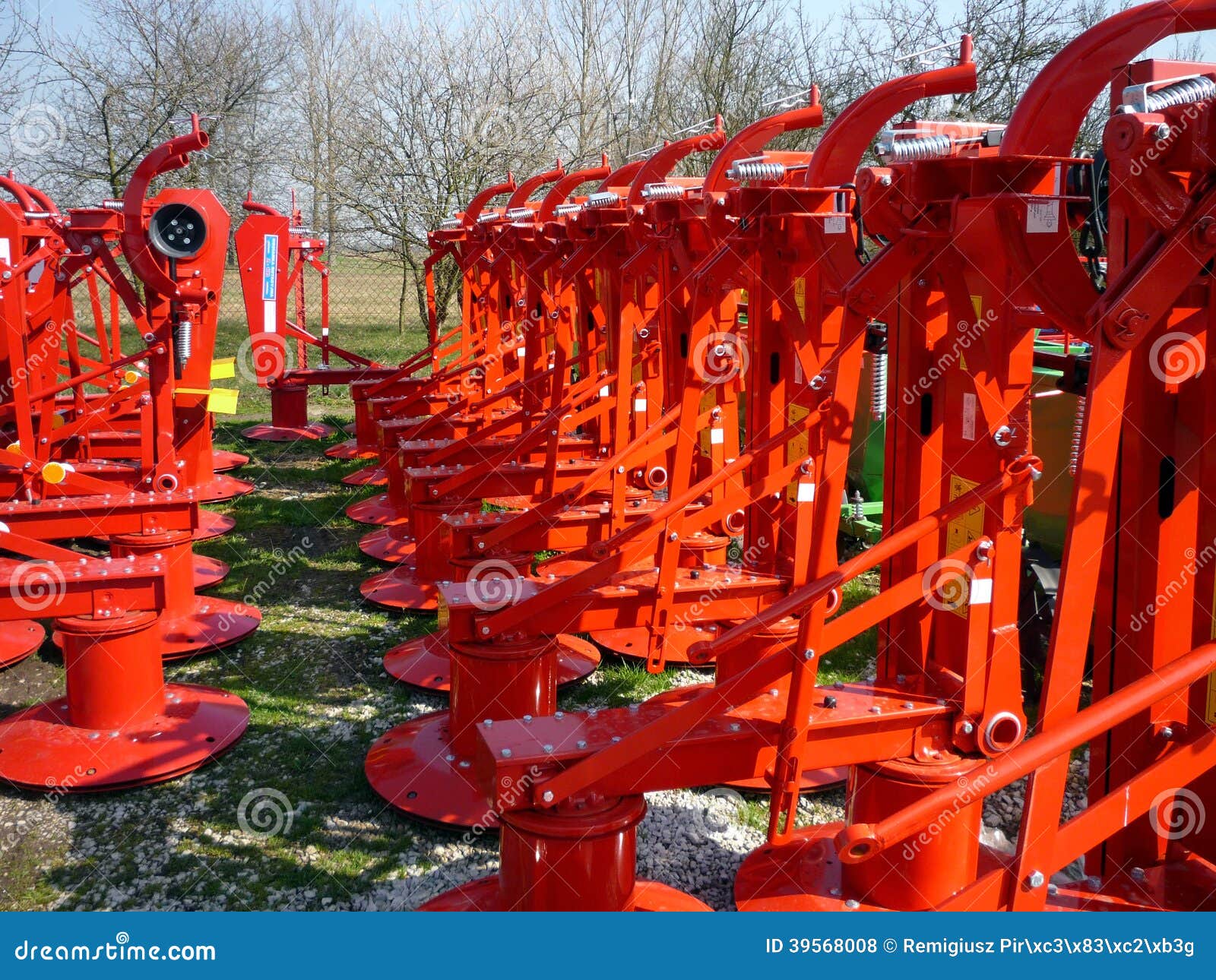Agricultural Machinery, Red Rotary Mowers Stock Photo Image of