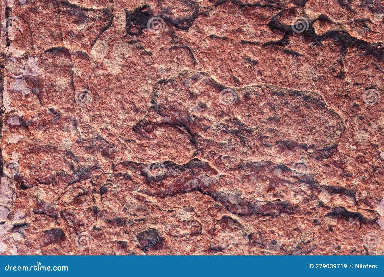 Red Rough Stone Texture Background. Rough Stone Wall Background Texture