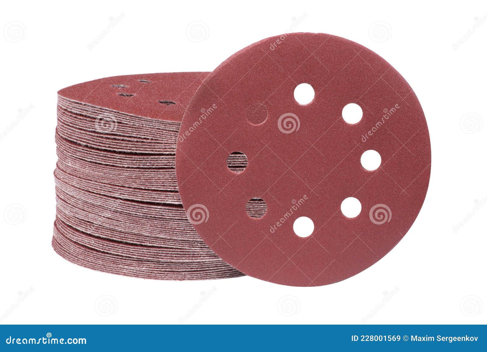 Red Round Sandpaper Disc Isolated Stock Image Image of close