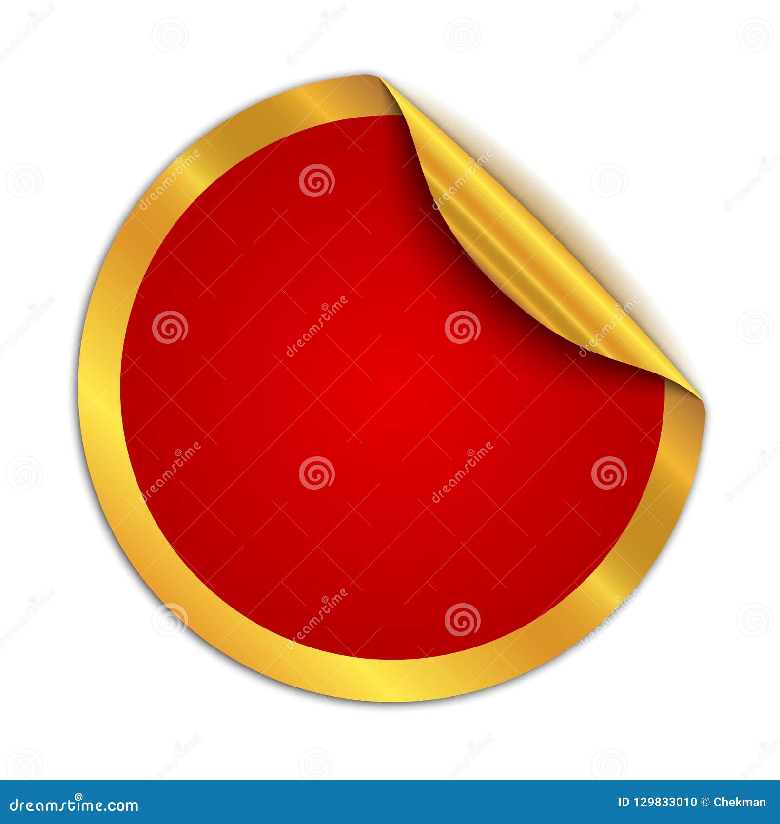 Red Round Sticker Isolated. Vector Illustration Stock Illustration