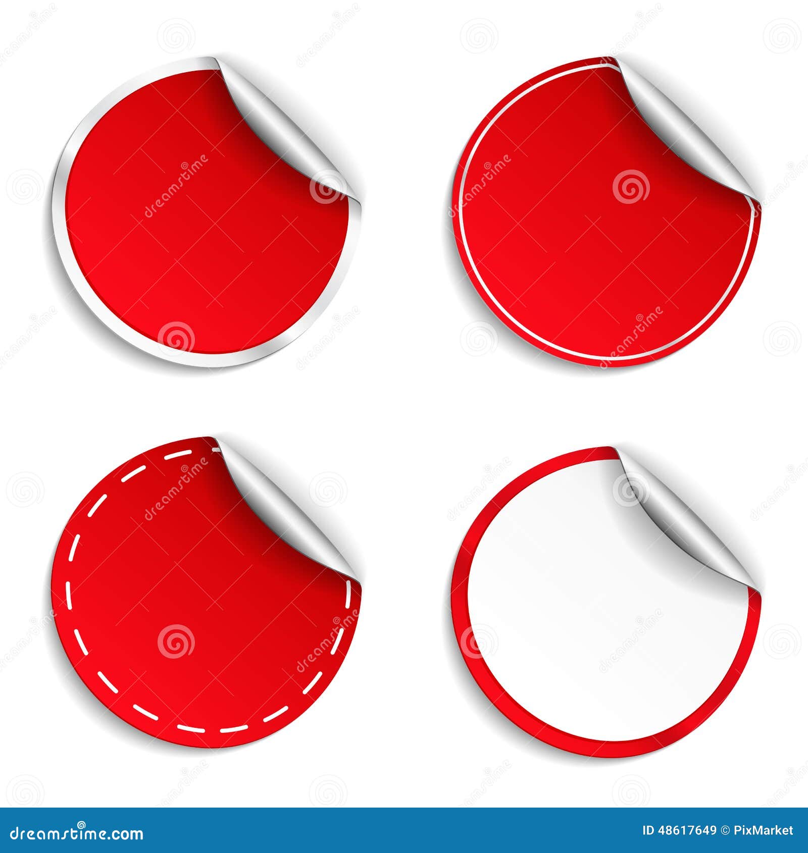 Red Round Stickers stock vector. Illustration of label - 48617649