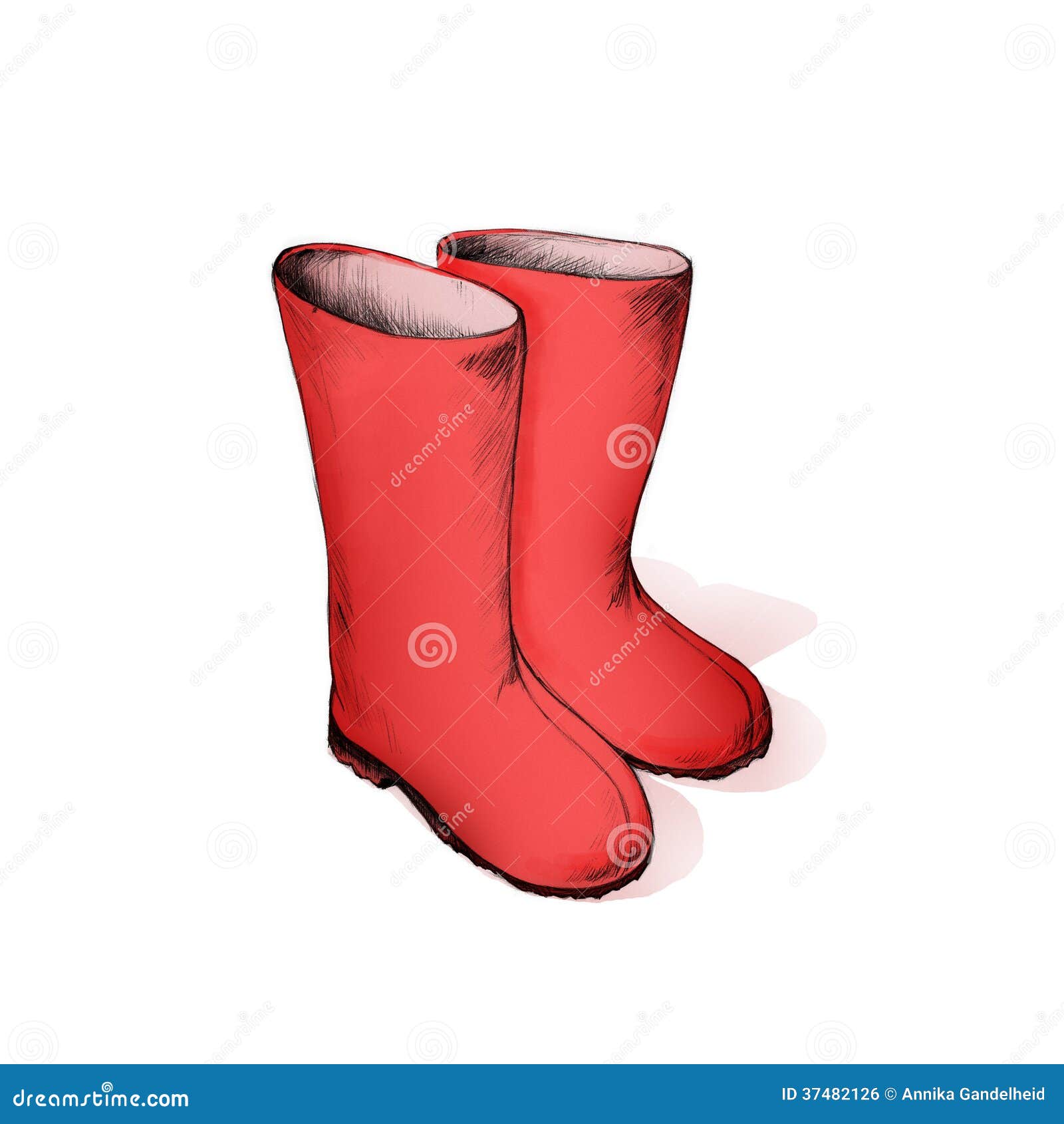 Red Rubber Boots stock illustration. Illustration of nice - 37482126