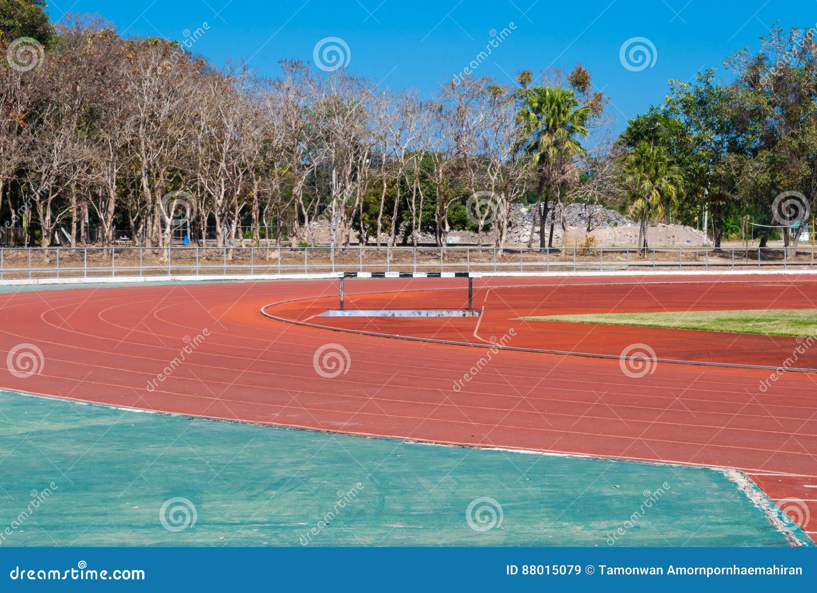 Red Rubber Competition Sport Track in Stadium Area Stock Image Image