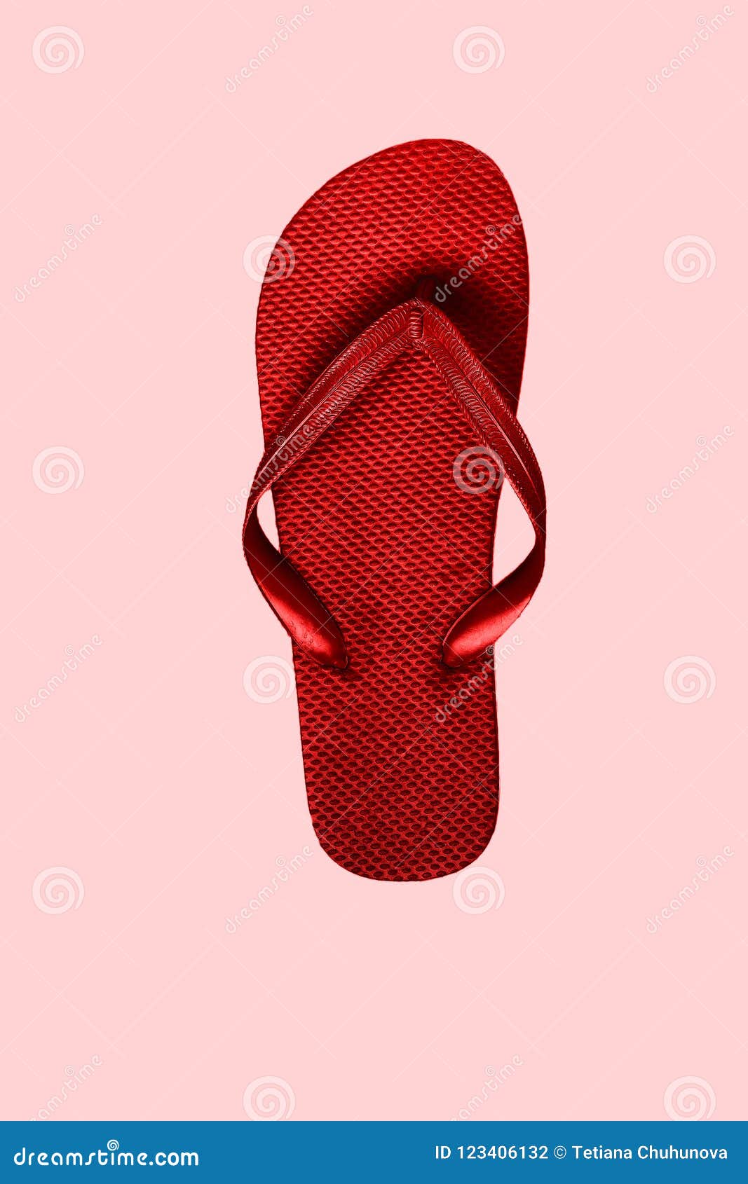 red rubber flip flops