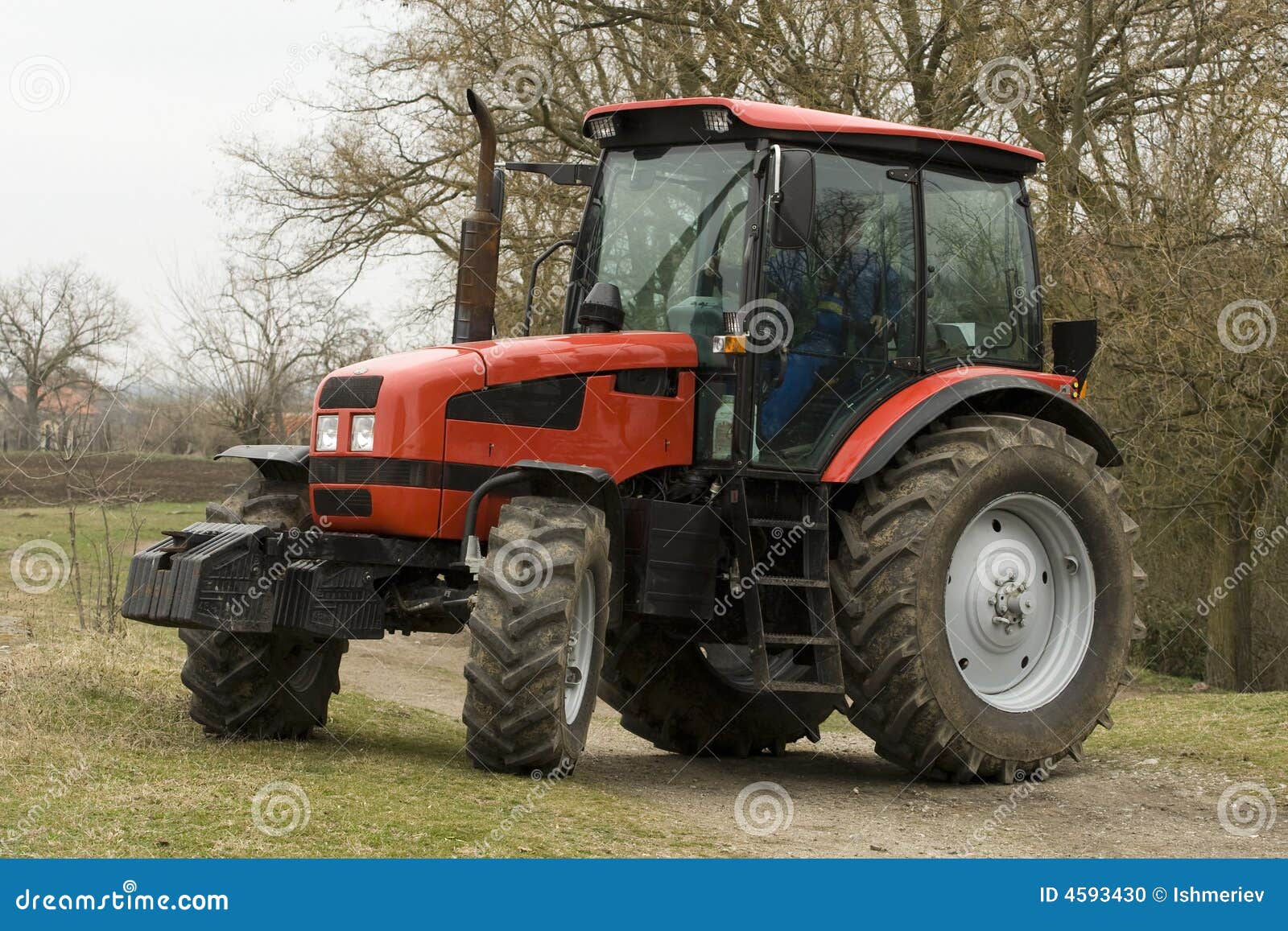 Red russian tractor stock photo. Image of agricultural 4593430