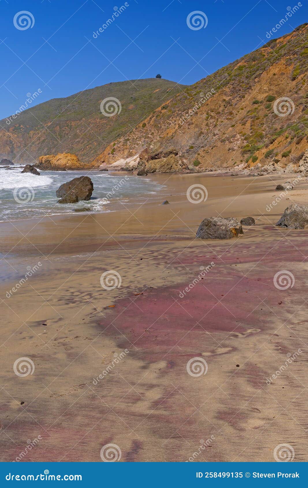 Red Sands on a Remote Coast Stock Image Image of coastal, pacific