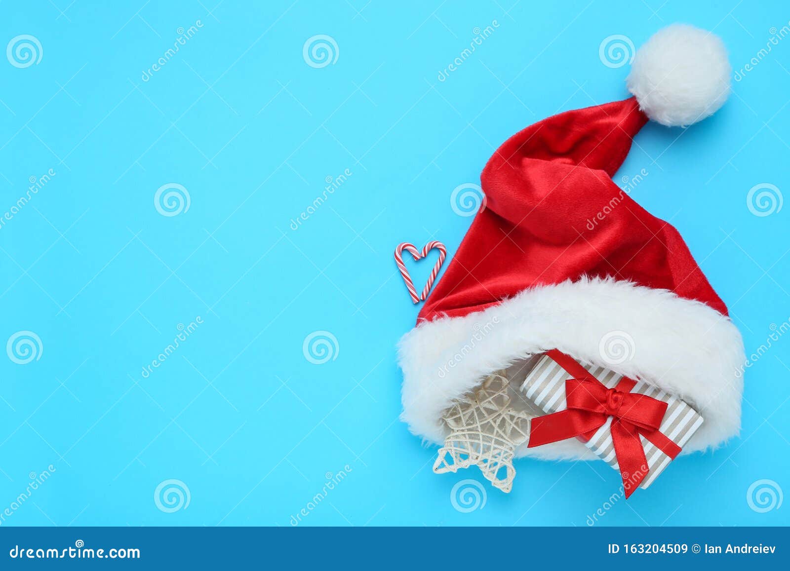 Santa Hat with Gift Box, Star and Candies Stock Image Image of merry