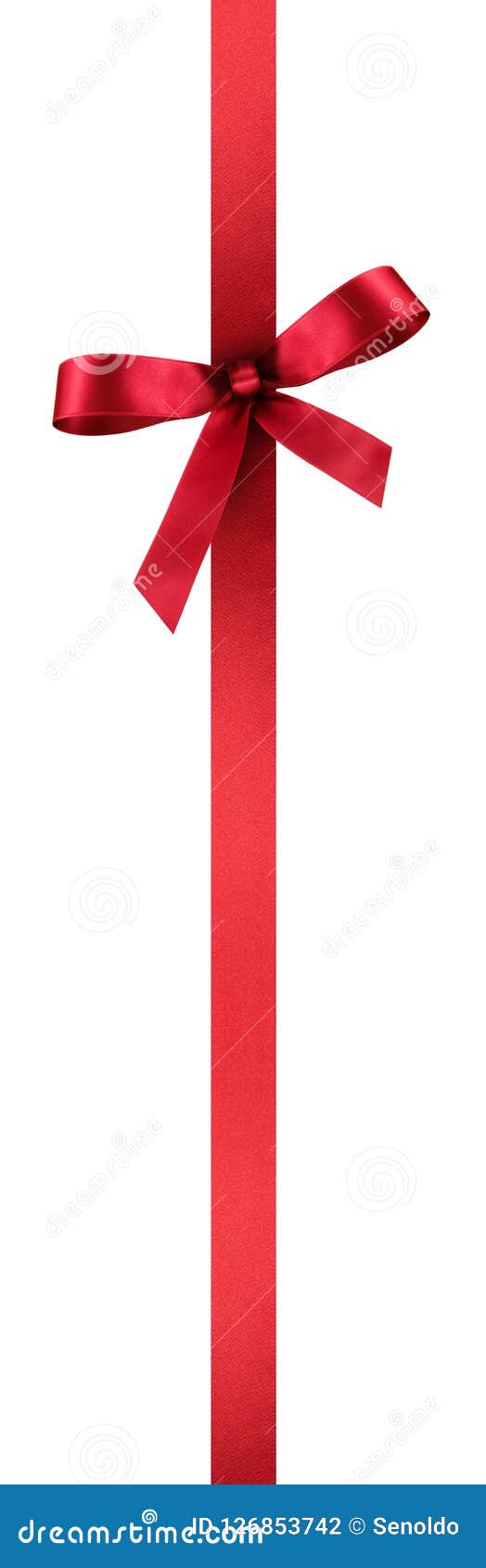 Decorative Red Bow Two Vertical Red Ribbons Stock Vector