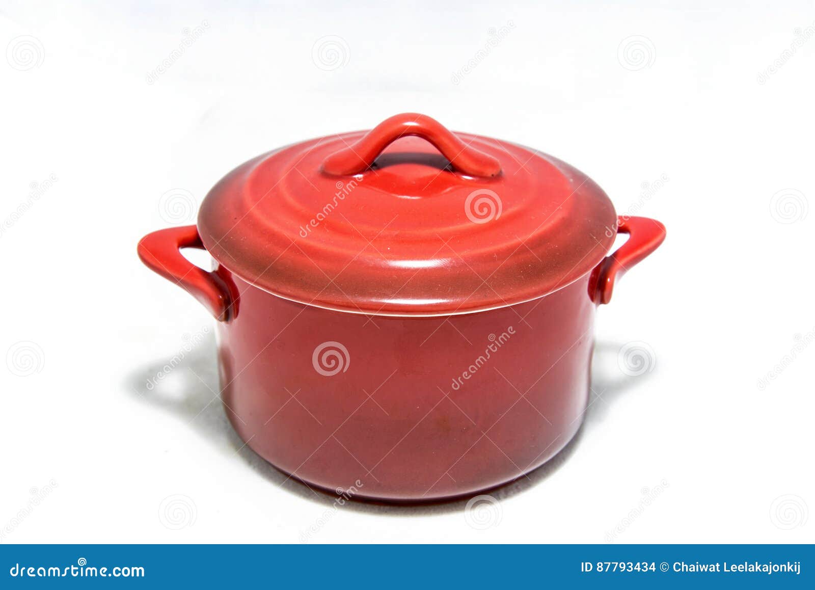Red saucepan isolated stock photo. Image of cover, closeup 87793434