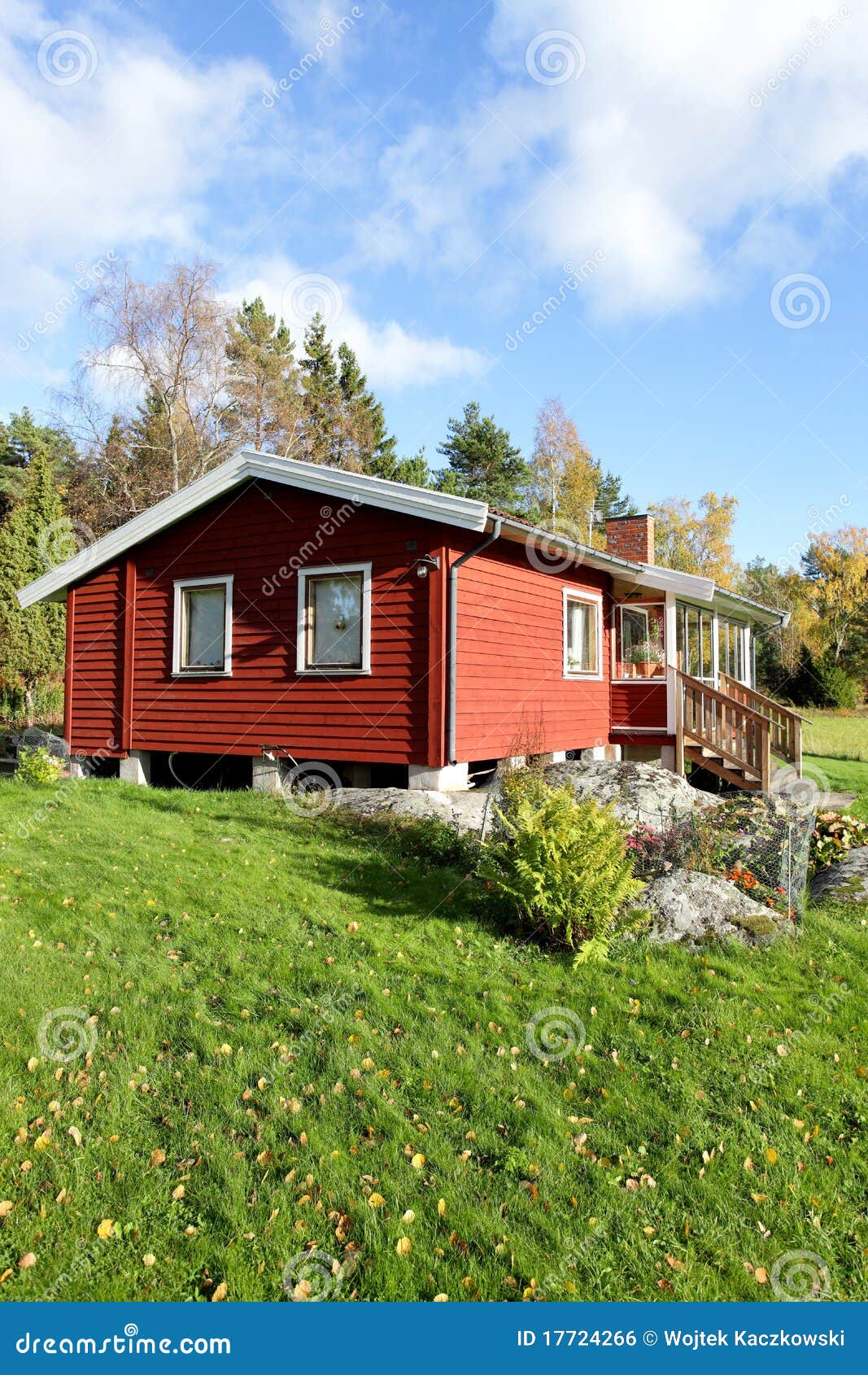 Red Scandinavian Summer Cottage Stock Photo Image of lifestyle, holiday 17724266