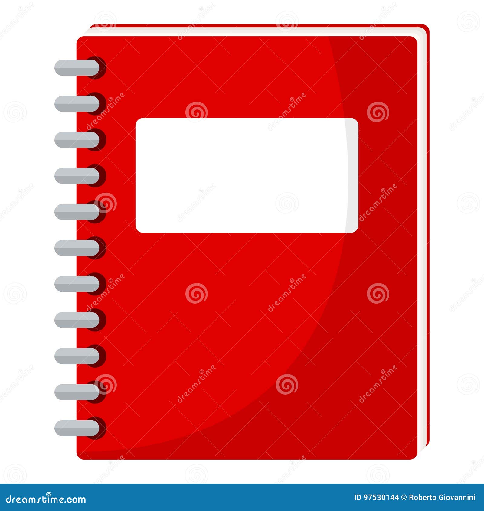 red school notebook flat icon on white