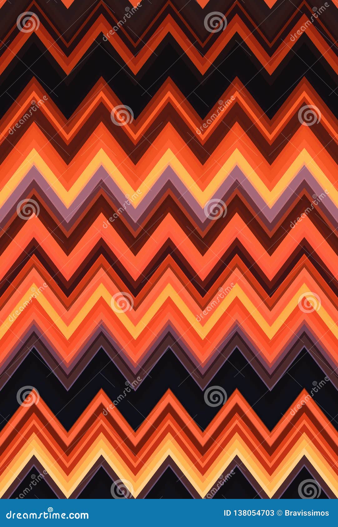 Zigzag Pattern Is In The Twin Peaks Style. Hypnotic Textile Background