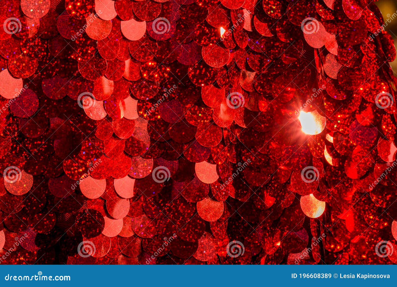 Red Sequins Textile Background Stock Photo - Download Image Now
