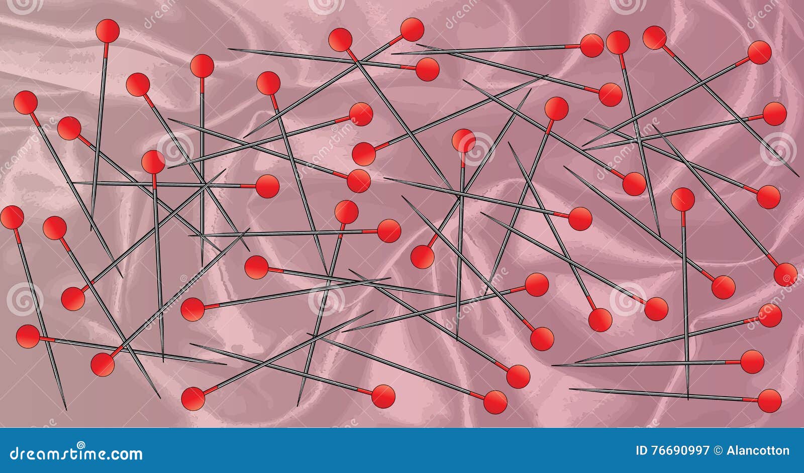 Red Sewing Knob Pins stock vector. Illustration of background 76690997