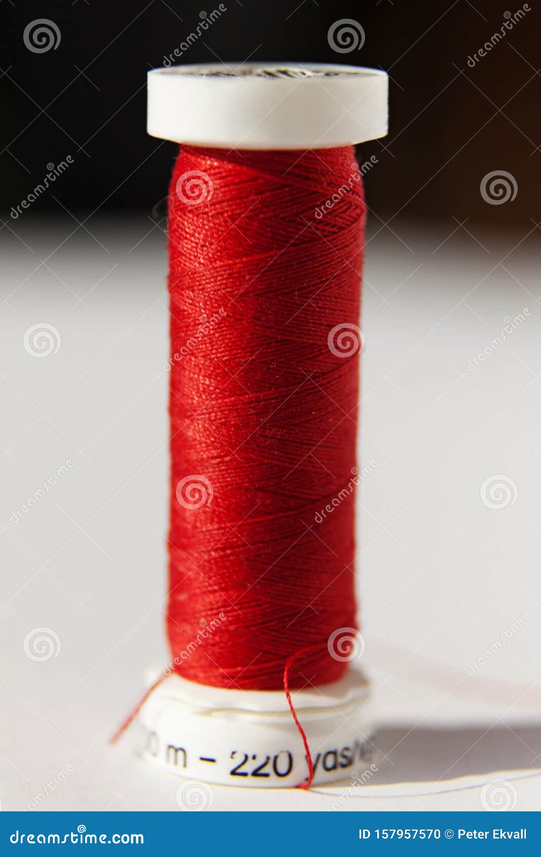 Red Sewing Thread Wrapped on a White Plastic Roll Stock Photo Image of polyester, arts 157957570