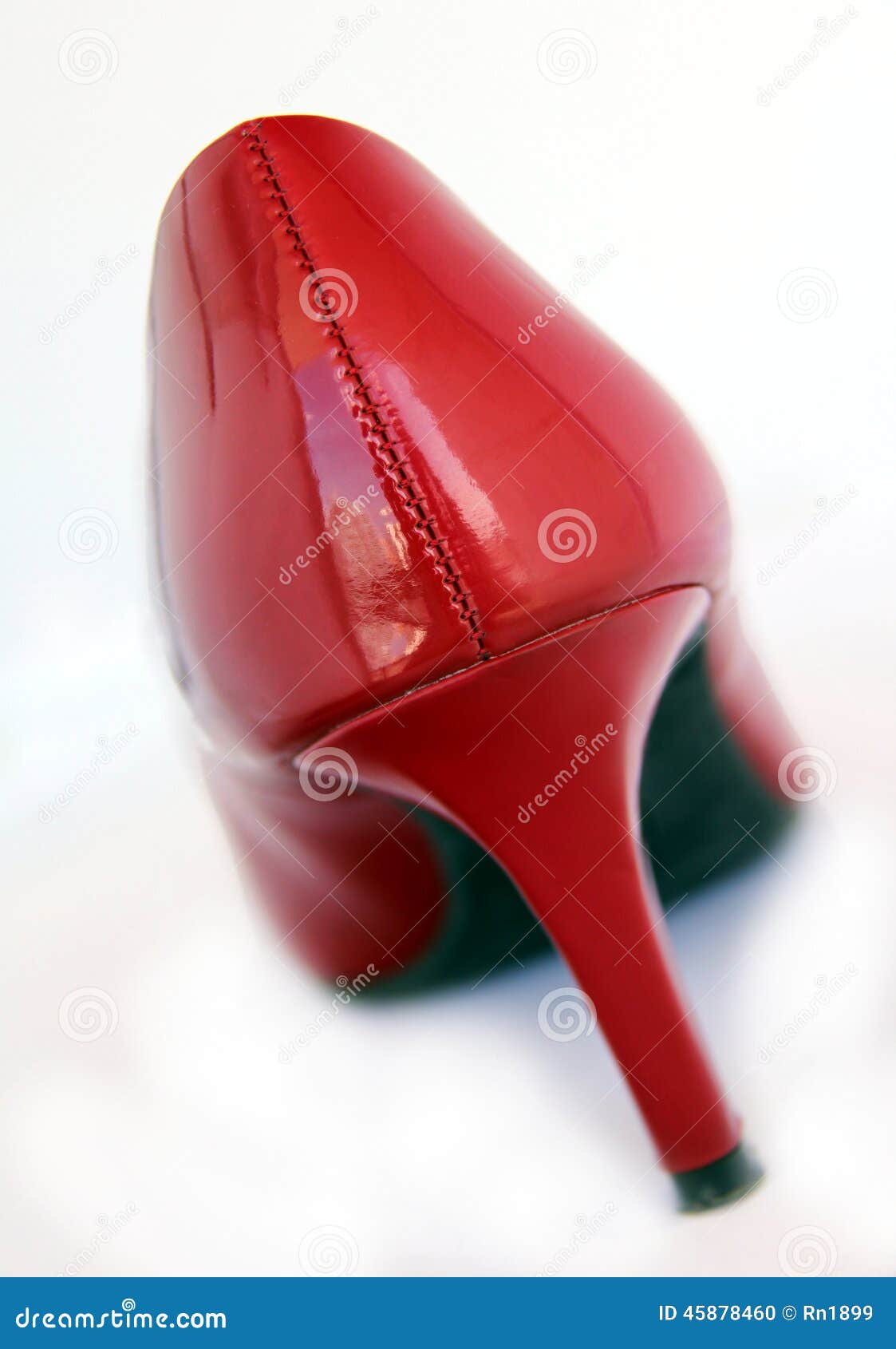 A Red Shiny High Heeled Shoe Stock Photo Image of cloth, wear 45878460