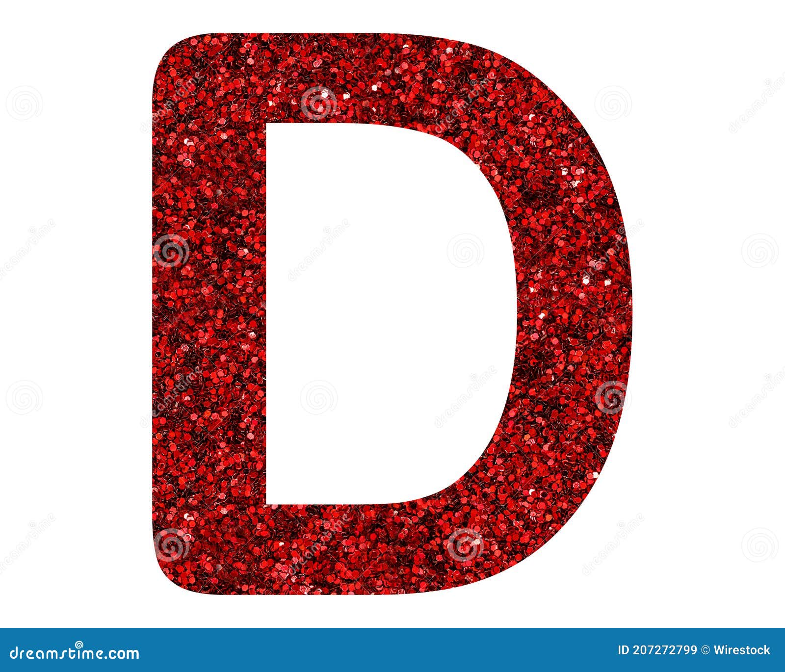 Red Shiny Letter D Isolated on White Background Stock Illustration ...