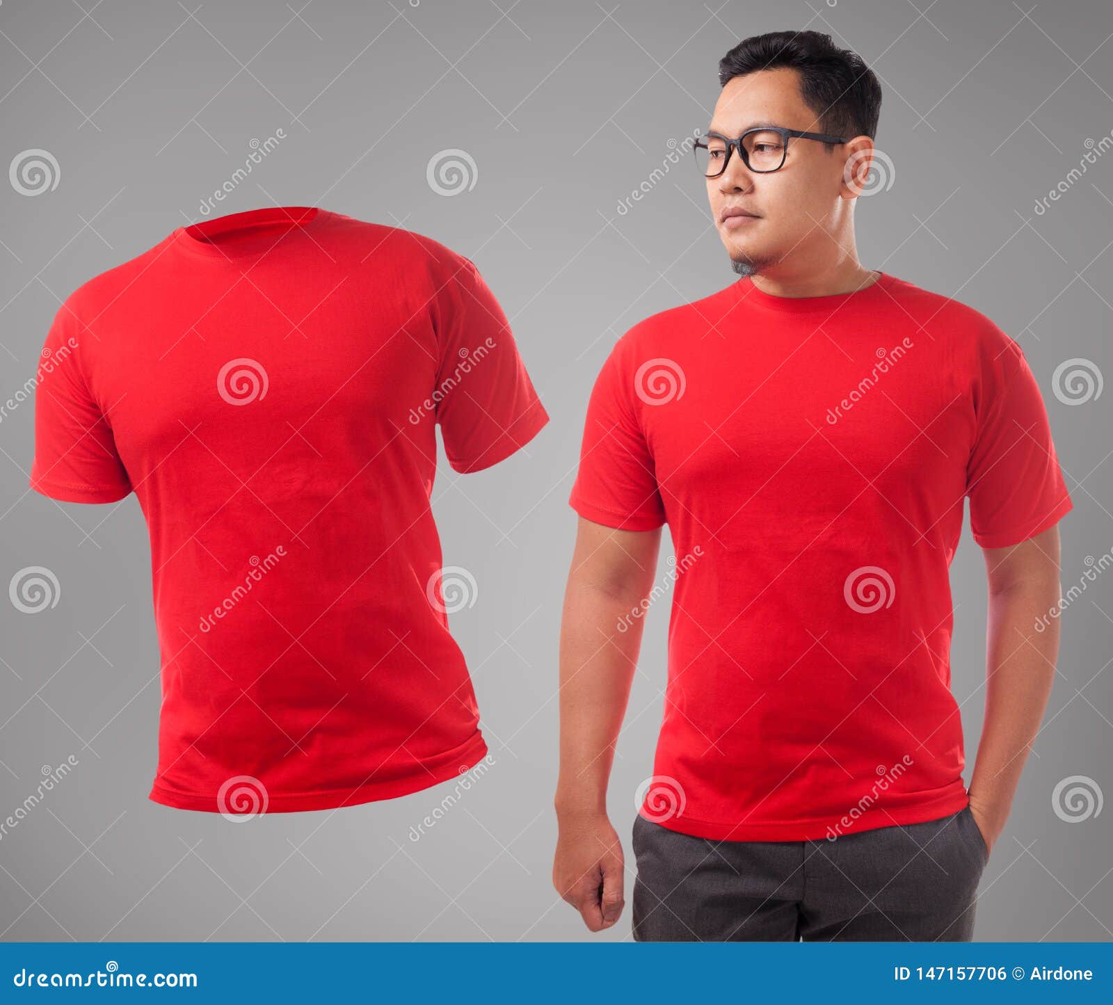 Download Red Shirt Design Template stock photo. Image of mock ...