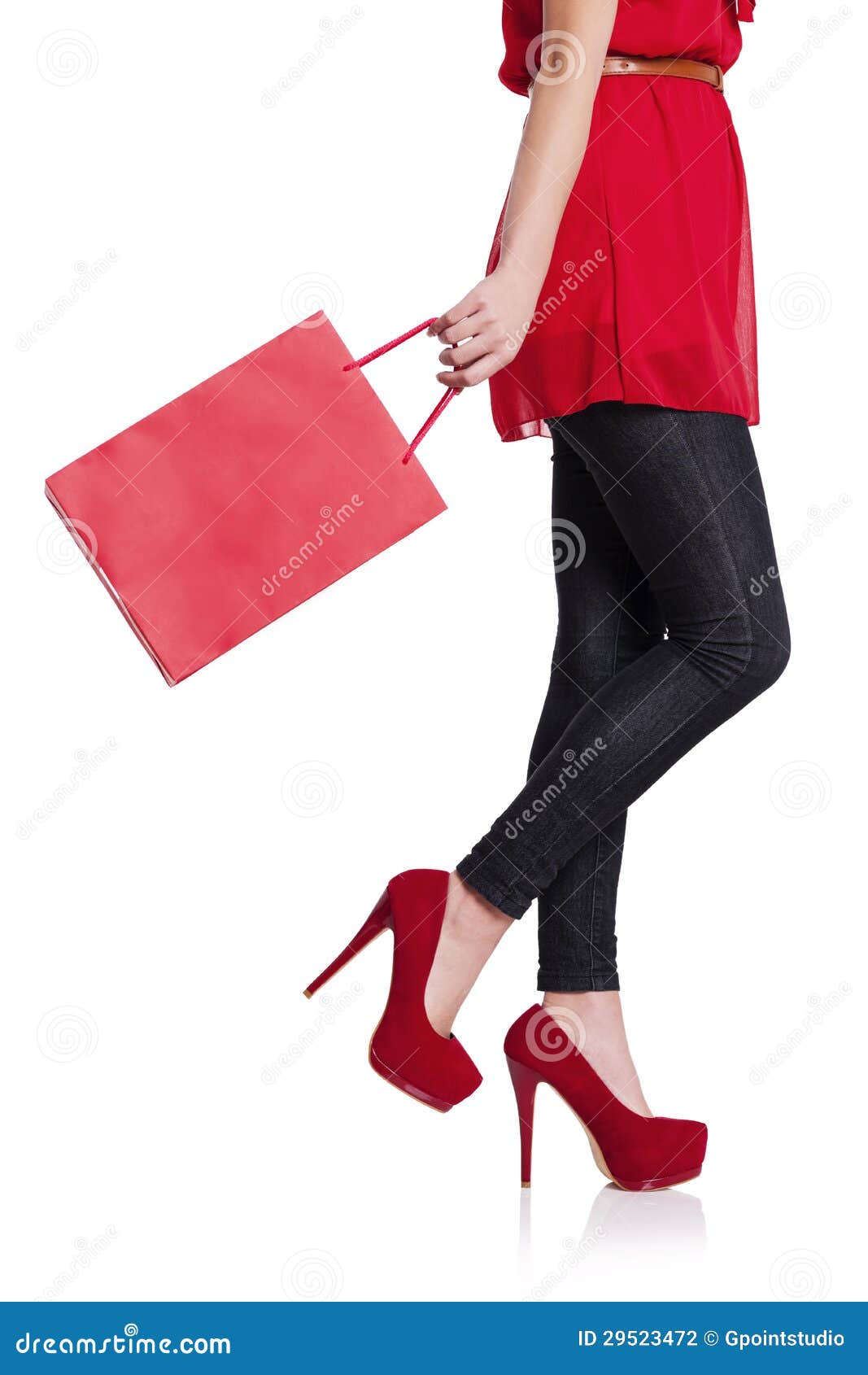 Red shopping bag stock photo. Image of caucasian, retail 29523472