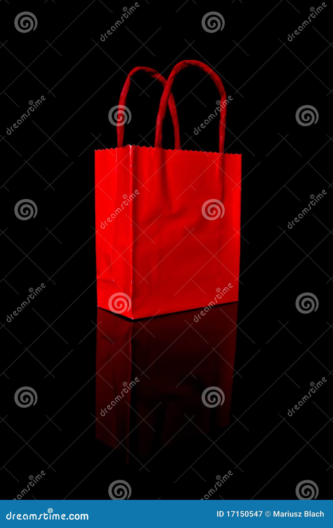 Red shopping bag on black stock image. Image of shopping 17150547