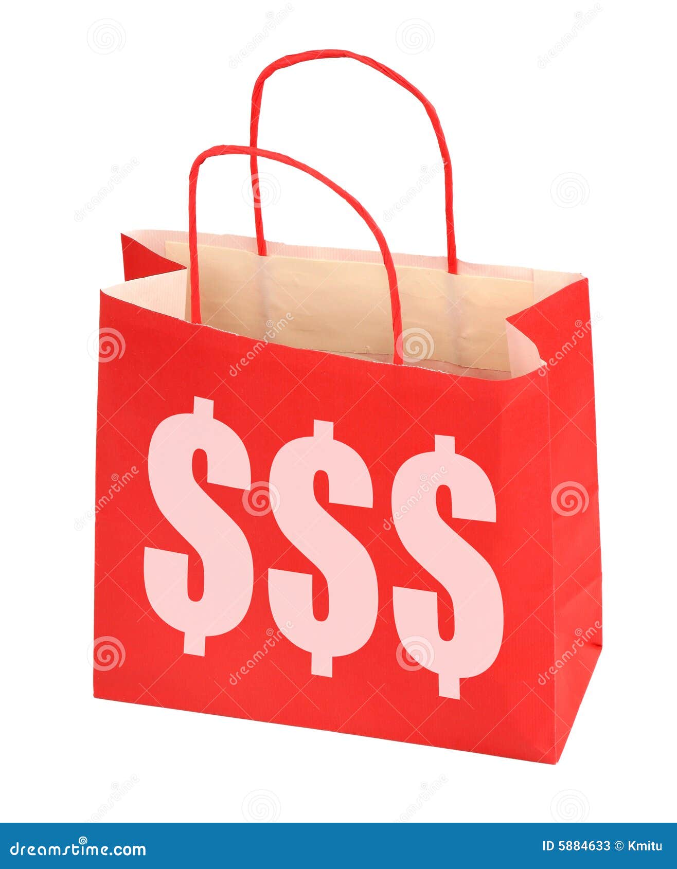Red Shopping Bag with Dollar Sign Stock Image Image of paperbag