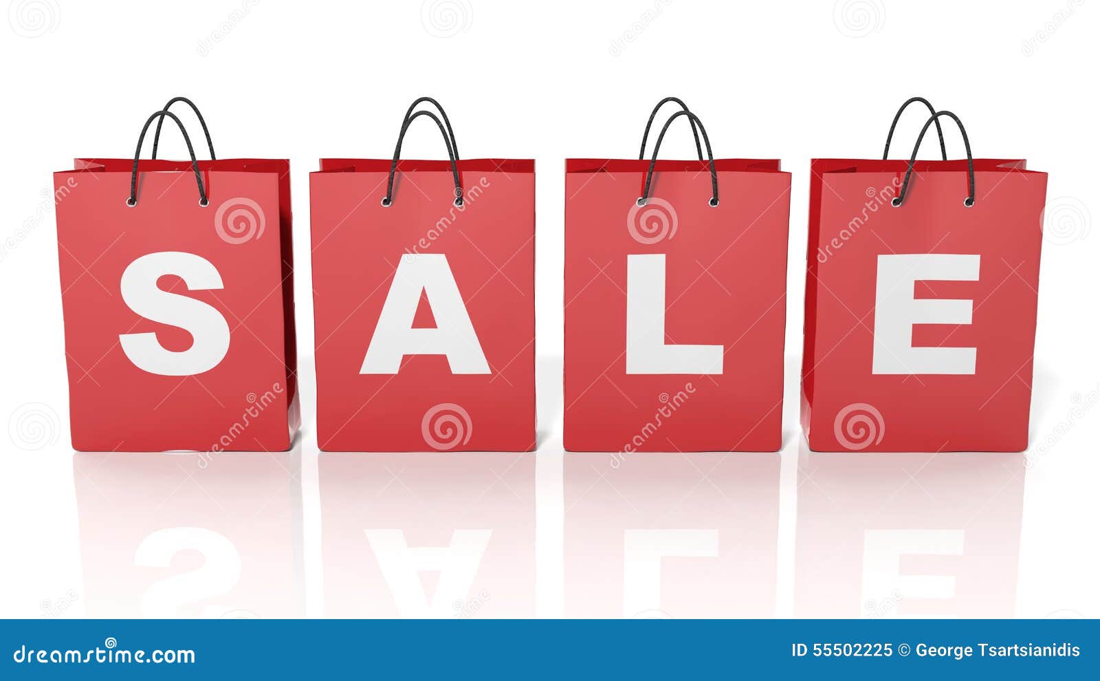 Red Shopping Bags with Sale Text Stock Illustration - Illustration of ...