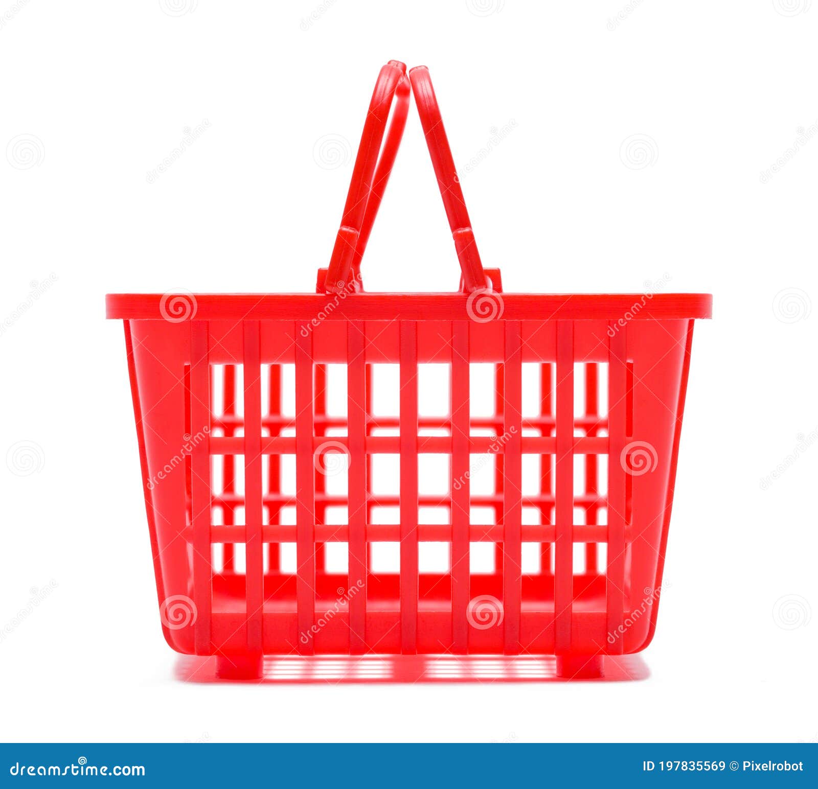 Red Shopping Basket stock image. Image of plastic, groceries 197835569