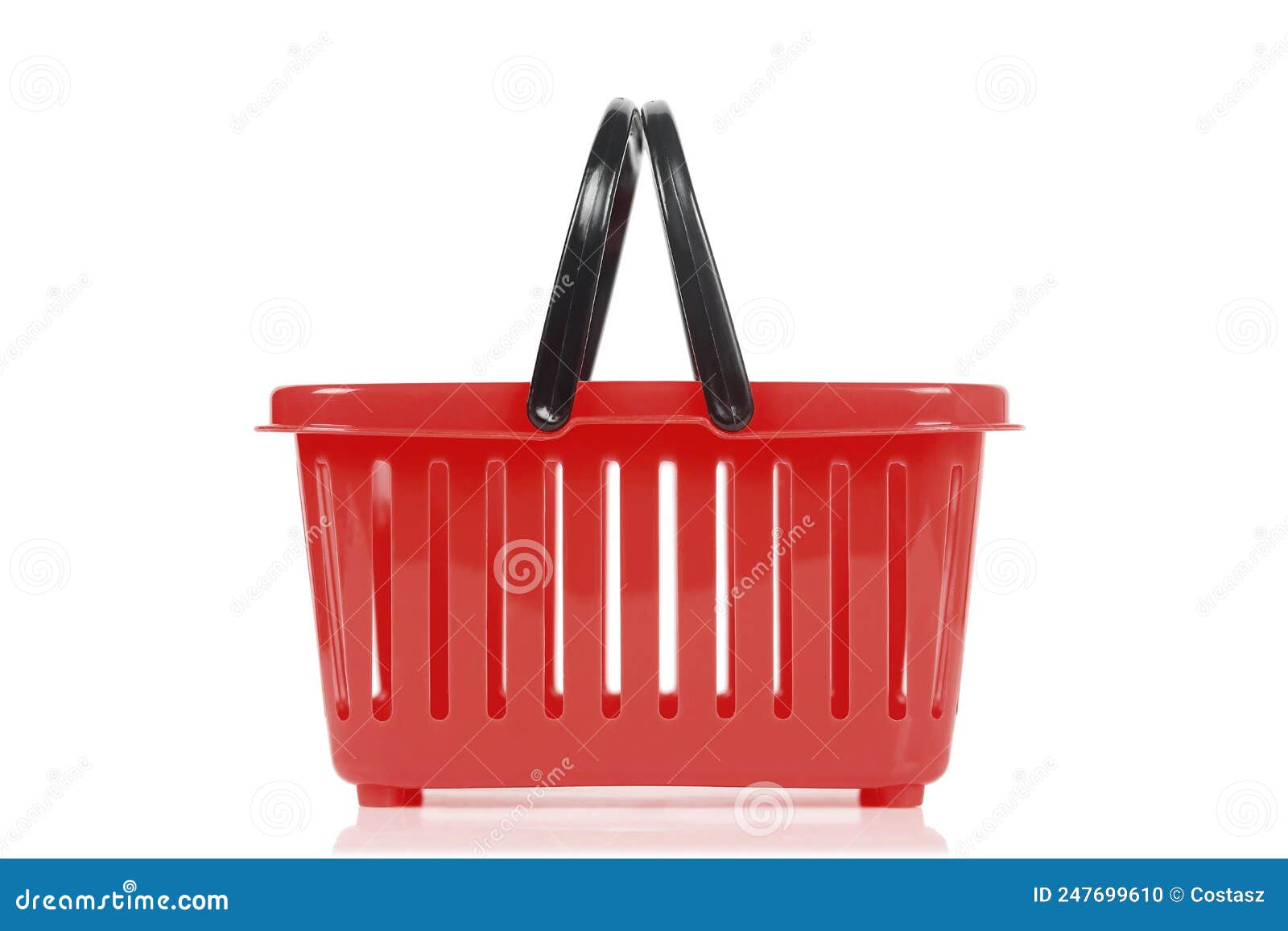 Red shopping basket stock photo. Image of commerce, supermarket 247699610