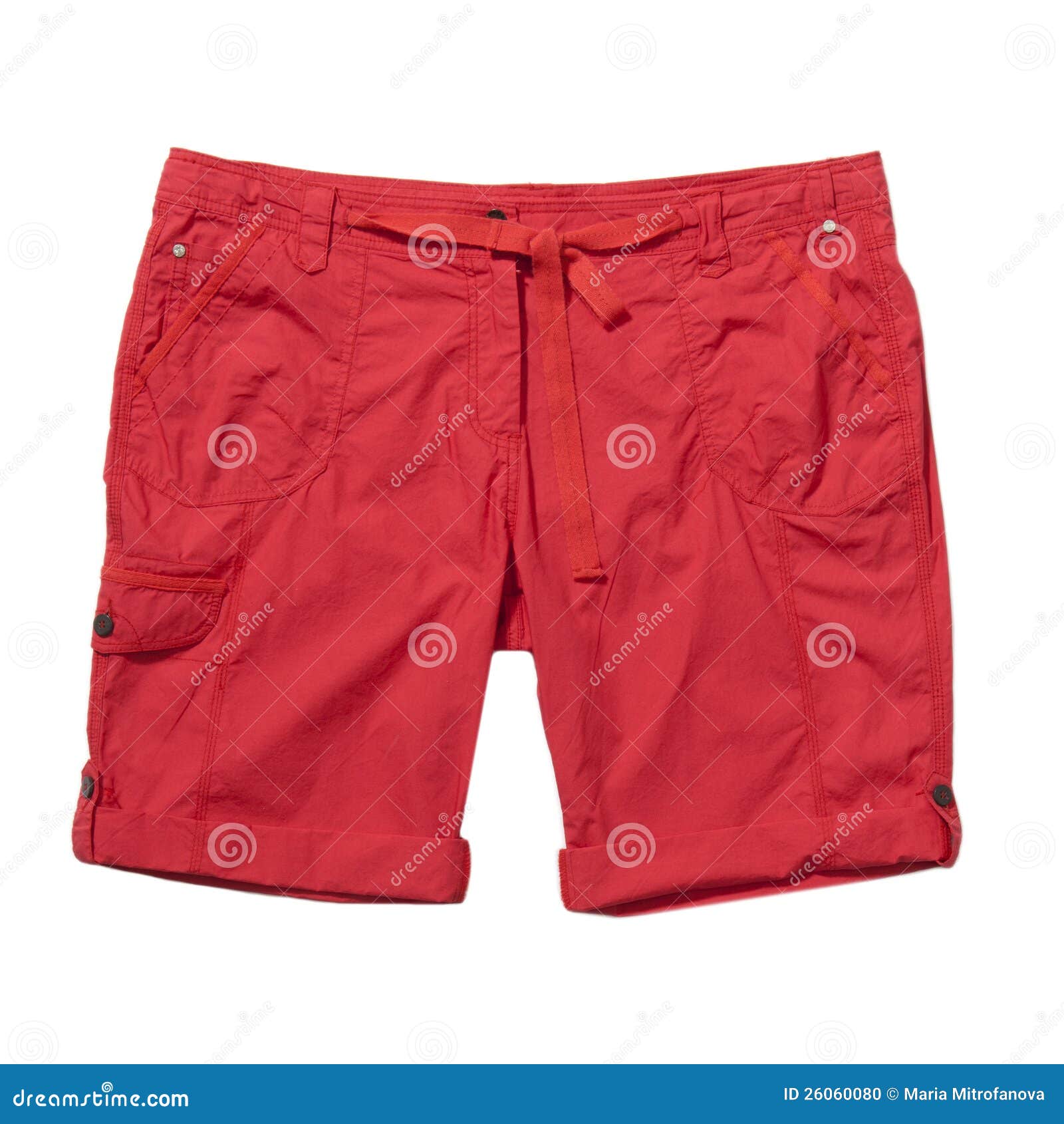 Red Shorts Isolated on White Stock Photo - Image of isolated, bermuda ...