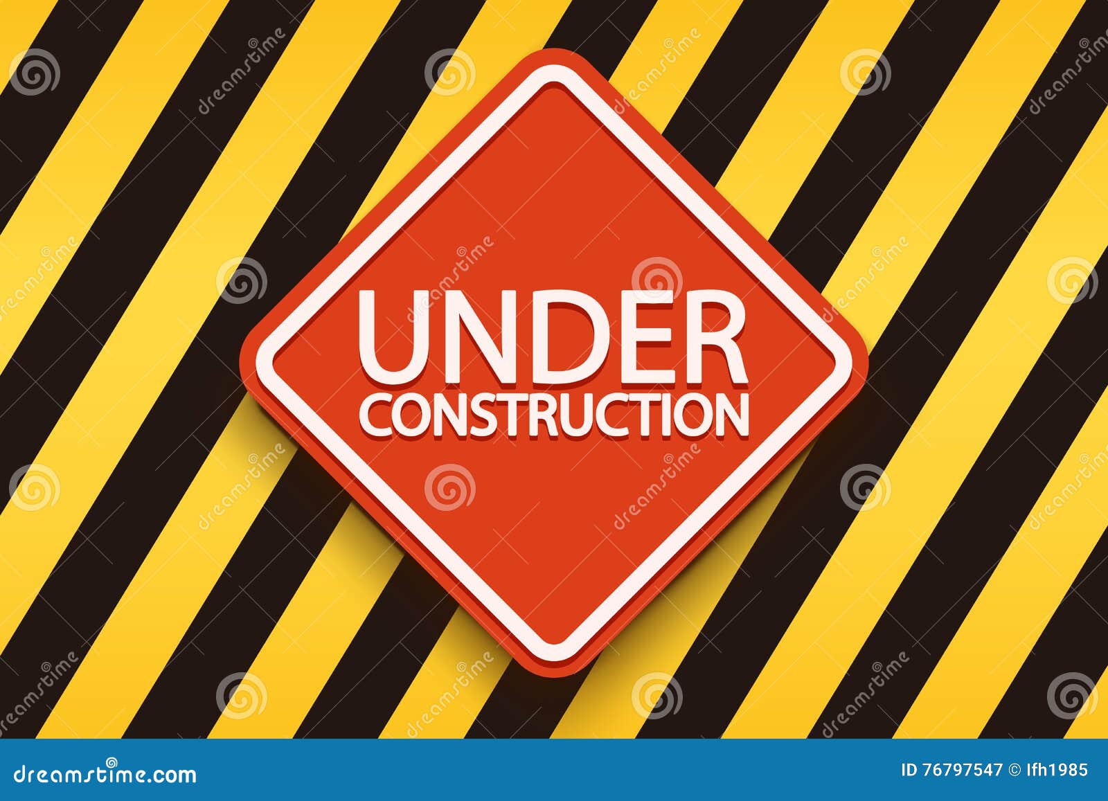 Red sign on stripes stock vector. Illustration of construction - 76797547