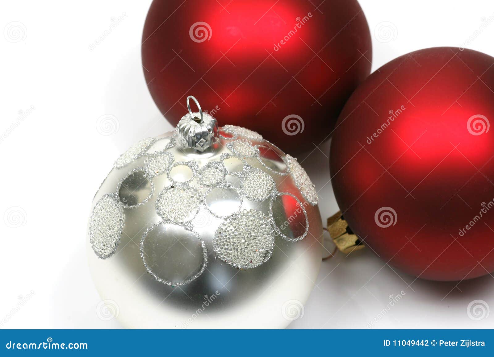 Red and Silver Christmas Balls Stock Photo Image of silver, ornament